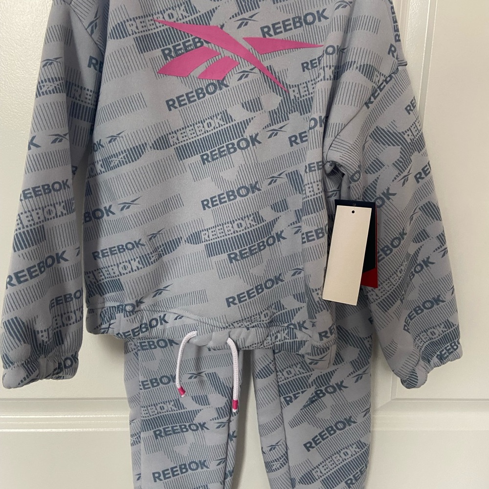 Reebok Gray and Pink Pajama Set with Cozy Lounge Fit